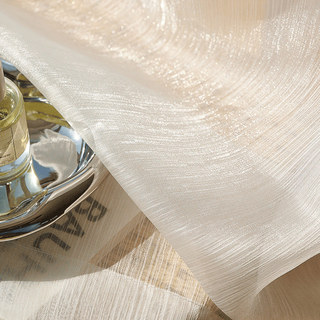Paris Cascade schimmernder gestreifter weißer transparenter Voile Vorhang 6