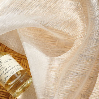Paris Cascade schimmernder gestreifter weißer transparenter Voile Vorhang 7