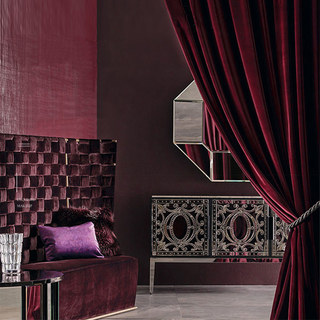 Premium Rosen und Wein Burgunderrot Samtvorhang 8