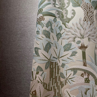 Sherwood Forest Pastell Jacquard Blumenmuster Vorhang 2