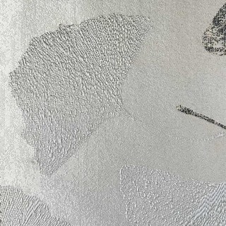 Asiatischer Hain Luxus Jacquard Ginkgo Blatt Muster Silbergrauer Vorhang mit Gold Details 5