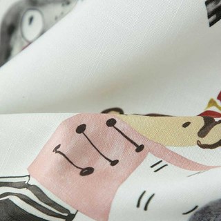 Circus Tiere und Clown Leinenoptik Druckvorhang 4