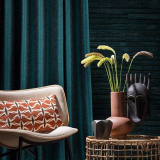 Metallische Fantasie Zarter Strukturierter Gestreifter Funkelnder Schimmernder Türkis Vorhang