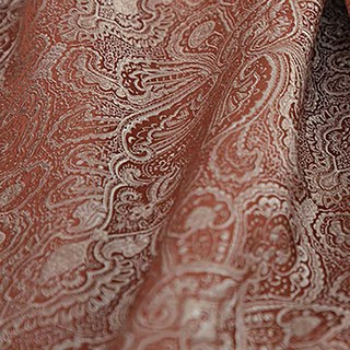 Neue Klassiker Luxus Damast Jacquard Terracotta Verbranntes Orange Rostrot Vorhang 3