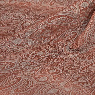 Neue Klassiker Luxus Damast Jacquard Terracotta Verbranntes Orange Rostrot Vorhang