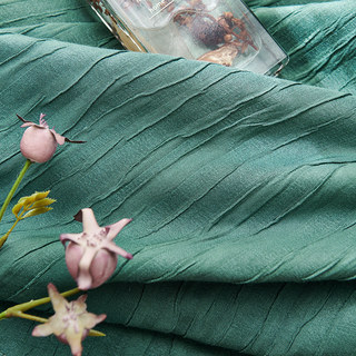 Die Crush Dunkelgrüne Samtgestreifte Verdunkelungsvorhänge 5