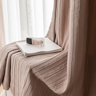 Die Crush Dusky Pink Crushed Gestreifte Verdunklungsvorhänge