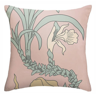 Botanica Blush Pink Gestreifte Blumen Samtvorhang 8