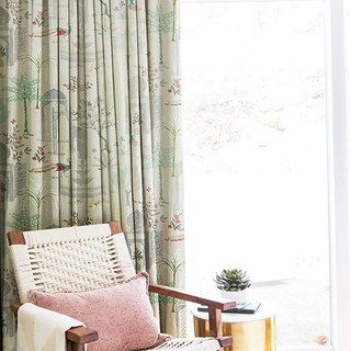 Persischer Garten Grau Kuppel Blumen Samtvorhang 3