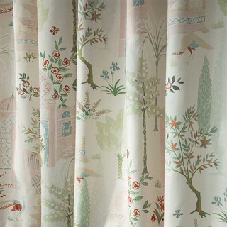 Persischer Garten Rosa Kuppel Blumen Samtvorhang