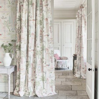 Persischer Garten Rosa Kuppel Blumen Samtvorhang 3