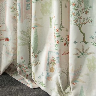 Persischer Garten Rosa Kuppel Blumen Samtvorhang 2