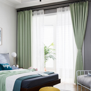 Blackout Zickzack-Köper Salbeigrün Vorhang 3