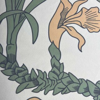 Botanica Creme Gestreifte Florale Samtvorhänge 3