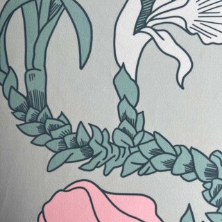 Botanica Helltürkisgrüne Gestreifte Blumenmuster Samtvorhänge 2