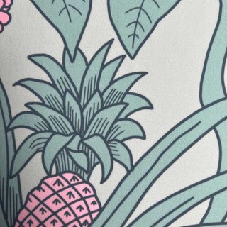 Botanica Helltürkisgrüne Gestreifte Blumenmuster Samtvorhänge