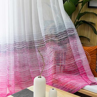 Pinselstriche Rosa Transparente Voile Vorhänge