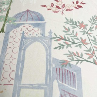 Persischer Garten Blaue Kuppel Blumen Samtvorhang