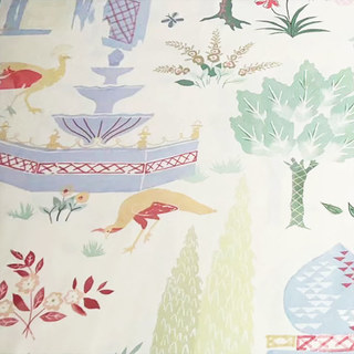 Persischer Garten Blaue Kuppel Blumen Samtvorhang 2