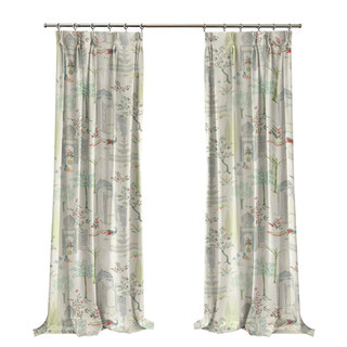 Persischer Garten Grau Kuppel Blumen Samtvorhang 4