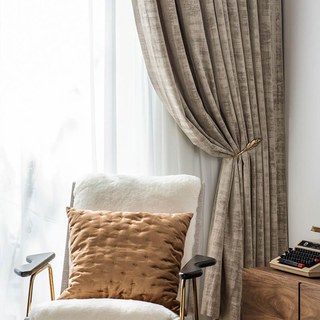 Premium strukturierter hellbrauner Mocha Samtvorhang 5