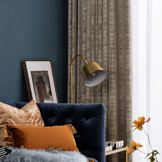 Premium strukturierter hellbrauner Mocha Samtvorhang 6