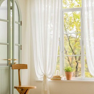 Ginkgo Blätter Jacquard Elfenbeinweiß Blumenspitze Vorhang 8