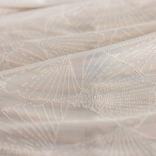 Ginkgo Blätter Jacquard Elfenbeinweiß Blumenspitze Vorhang 3