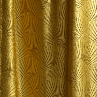 Orientalische Fächer Luxus Art-Déco Jacquard Gemustert Goldene Vorhänge 4