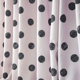 Schwarz & Helles Fliederfarbenes Polka Dot Druckvorhang 2