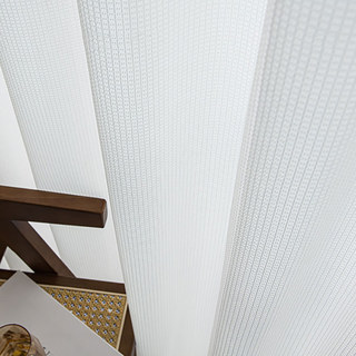 Japanisches Elfenbeinweißes feines kariertes Gitter-Voile-Vorhang 3