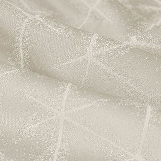 Starburst Luxuriöser Jacquard Beige Creme Kunstseidenvorhang 3