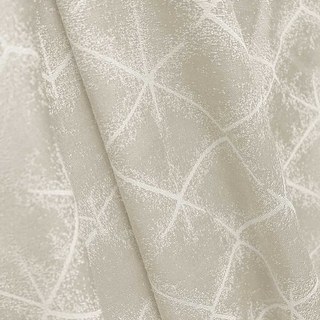 Starburst Luxuriöser Jacquard Beige Creme Kunstseidenvorhang 4