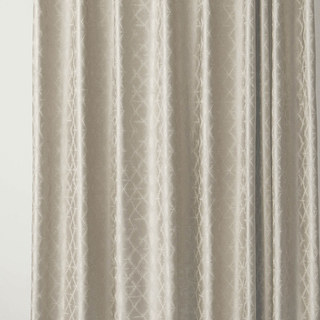 Starburst Luxuriöser Jacquard Beige Creme Kunstseidenvorhang 2