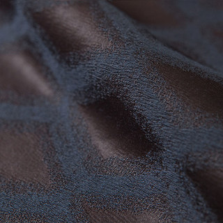 Zeitloser Diamond Jacquard Blau & Braun Geometrischer Vorhang 5