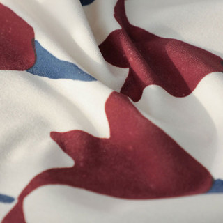 Tulip Fever Karminrot Blumensamt Vorhang 2