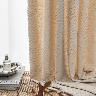 Diamond Life 3D Jacquard Gold Glitzernder Beige Cremefarbener Geometrischer Vorhang