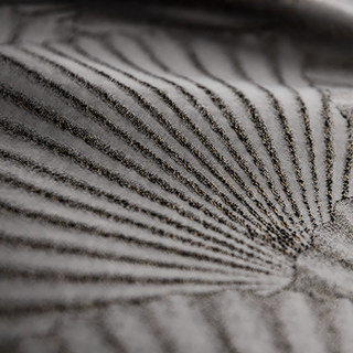 Orientalische Fächer Luxus Art-Déco Jacquard gemustert grauer Vorhang 9