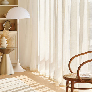 Silberteich Elfenbeinfarbenes Glitzerndes Mesh-Vorhangtuch 6