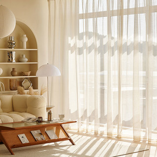 Silberteich Elfenbeinfarbenes Glitzerndes Mesh-Vorhangtuch 3