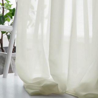 Sanfter Wind Pastellgelber Chiffon Voile Vorhang 2