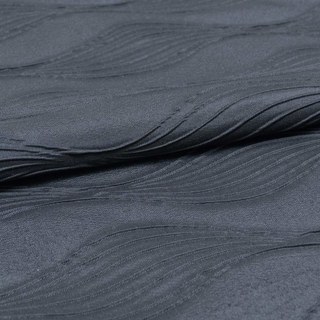 Surf 3D Jacquard Wellenmuster Geknittertes Schwarz Vorhang 7