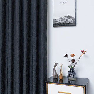 Surf 3D Jacquard Wellenmuster Geknittertes Schwarz Vorhang