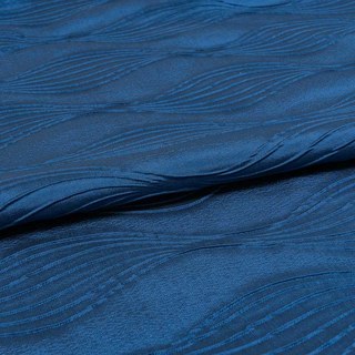 Surf 3D Jacquard Wellenmuster Marineblau Samtvorhang 4