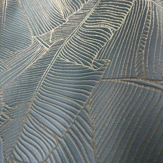 Bananenblätter Luxus 3D Jacquard Entenei Blau Vorhang 5