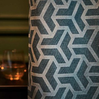 Bishamon Kikko Mid Century Modern Geometrischer Dunstblauer Vorhang 4