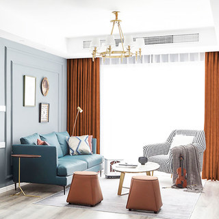 Exquisite matter Luxus Terracotta Orange Chenille Vorhang 3