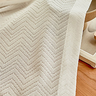 Japanisches Elfenbeinweißes Chevron-Wellen-Geometrisches Spiegel-Voile-Vorhang