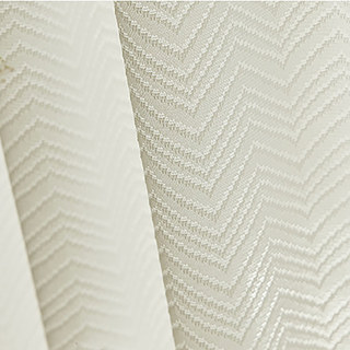 Japanisches Elfenbeinweißes Chevron-Wellen-Geometrisches Spiegel-Voile-Vorhang