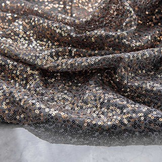 Galaxy Schwarz & Gold Pailletten Schimmernder Ombré Voile Vorhang
